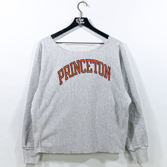 Princeton University Weave Sweatshirt VTG Large Chopped Cropped - Picture 1 of 15